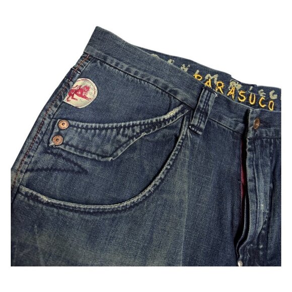 PARASUCO DENIM LEGEND Luxury Designer Distressed Denim Jeans Mens 36x32 - Picture 6 of 8